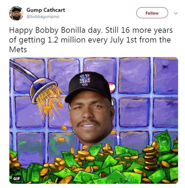 Happy Bobby Bonilla Day! Time for Mets' annual contract payment