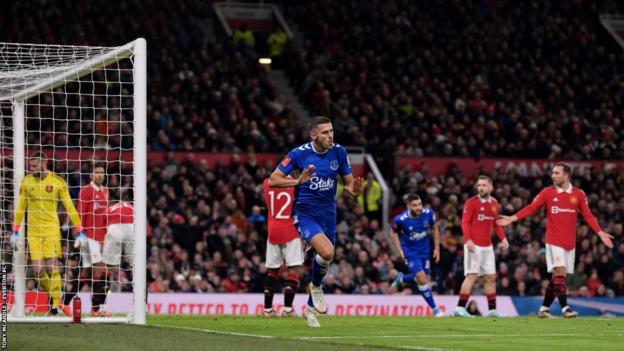 Conor Coady scored his second Everton goal since his loan move from Wolves in August