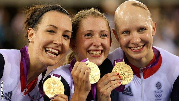 Dani King, Laura Trott and Joanna Rowsell