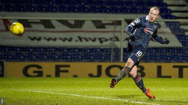 Liam Boyce scores for Ross County against Dundee