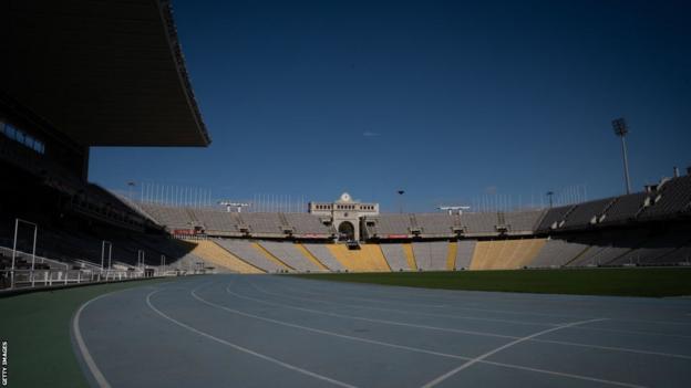 A view of the Olympic Stadium in Barcelona