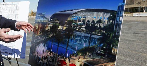 An image of what the new LA stadium in Inglewood might look like