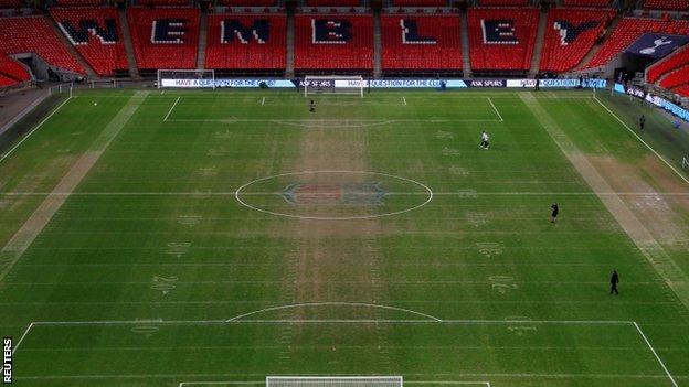 Premier League: Wembley pitch's poor condition before Tottenham's game  against Manchester City