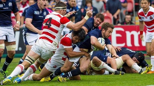 Scotland's Greg Laidlaw in action for Japan