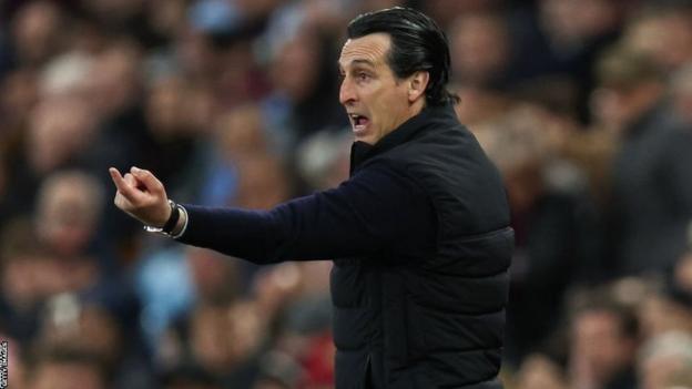 Unai Emery during Aston Villa's Premier League victory over Fulham at Villa Park