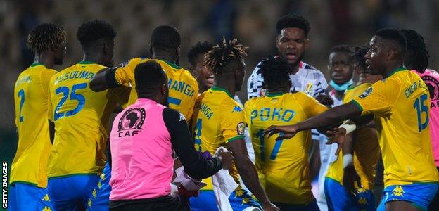 Gabon and Ghana come together after the final whistle