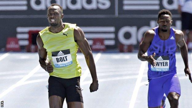 Usain Bolt labours to 200m victory last month