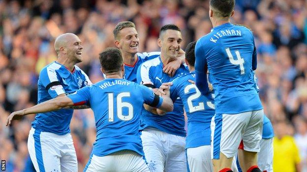 Lee Wallace scored twice for Rangers in the first half