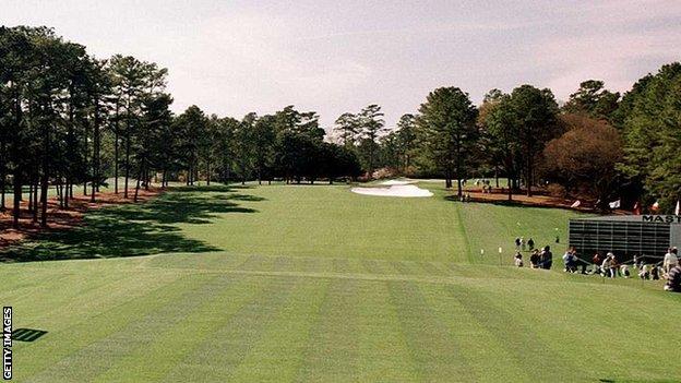 A general view of hole one at Augusta National