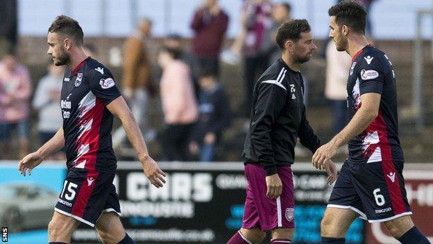 Ross County's Keith Watson (left) is dejected at Full Time