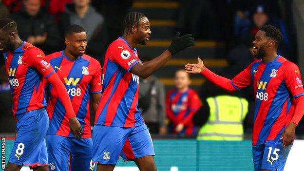Crystal Palace celebrate goal against Norwich