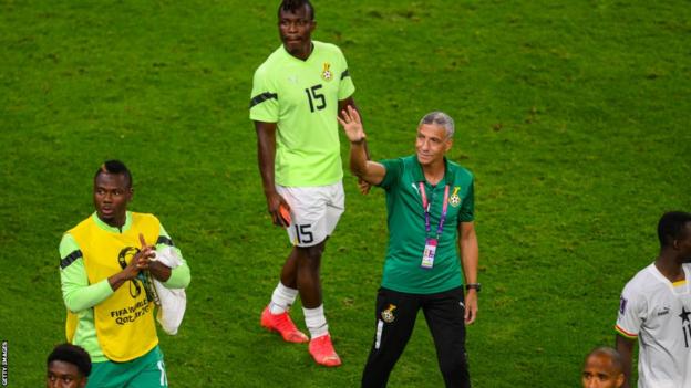 Chris Hughton waves to the crowd during the 2022 World Cup