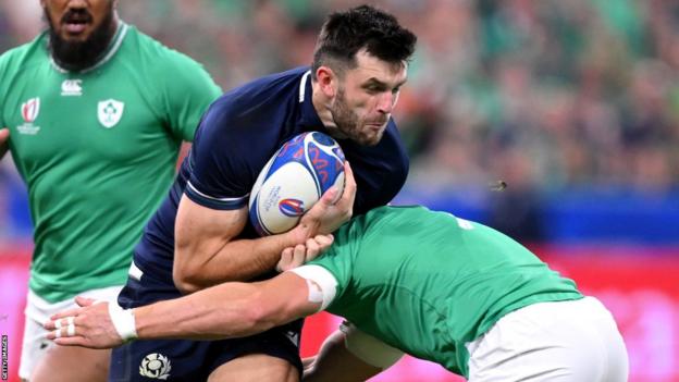 Blair Kinghorn playing against Ireland for Scotland