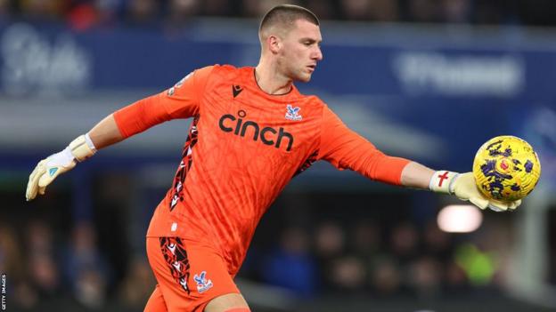 Sam Johnstone of Crystal Palace with the ball in his hand