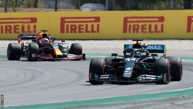 Max Verstappen and Lewis Hamilton