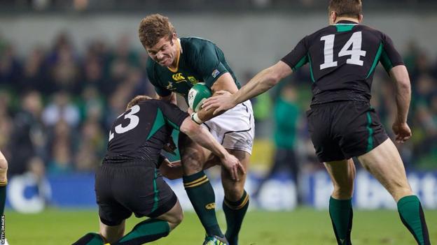 Jaco Taute playing for South Africa against Ireland