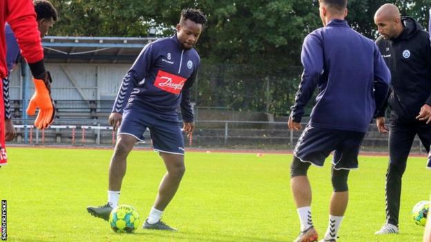 Nigeria's Ogenyi Onazi training at Danish club SønderjyskE