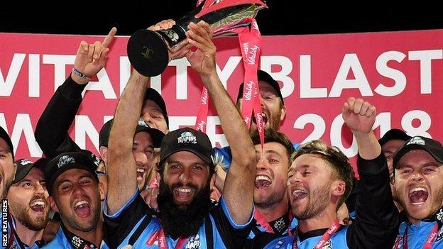 Moeen Ali lifted the T20 Blast trophy with Worcestershire at Edgbaston in 2018