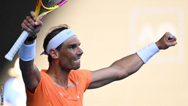 Rafael Nadal celebrates his victory over Jack Draper
