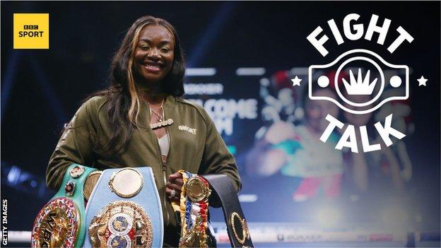 Claressa Shields with her belts.
