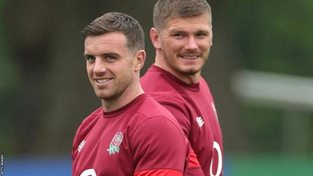 George Ford and Owen Farrell during training for England