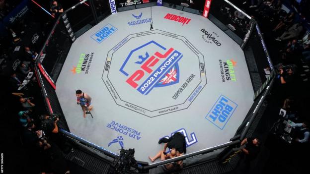 A photo of a PFL MMA cage