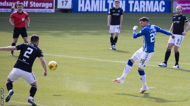 Kyle Lafferty opens the scoring at Rugby Park