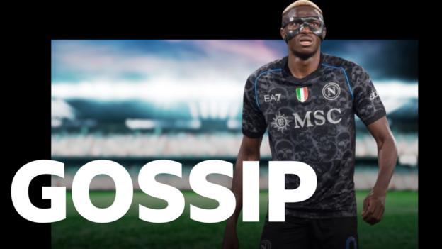 Victor Osimhen and the 'Gossip' logo