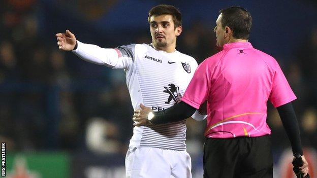 Toulouse full-back Thomas Ramos had a first-half try disallowed for a forward pass