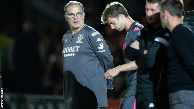 Marcelo Bielsa (left) and Patrick Bamford (right)