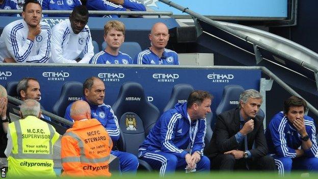 John Terry on the Chelsea substitutes bench