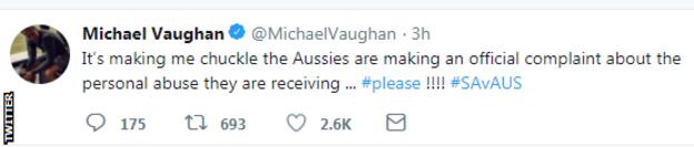 Michael Vaughan's tweet