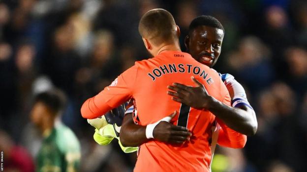 Crystal Palace celebrate victory at Plymouth Argyle