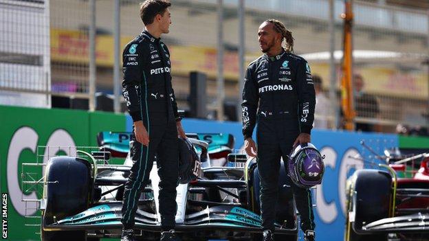 George Russell and Lewis Hamilton