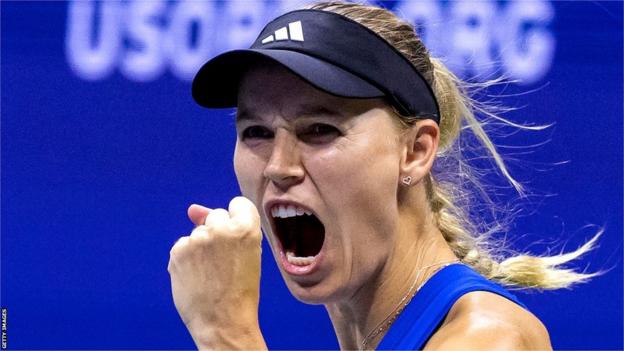 Caroline Wozniacki celebrates