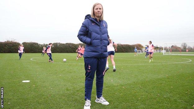 Rehanne Skinner at the Tottenham training ground