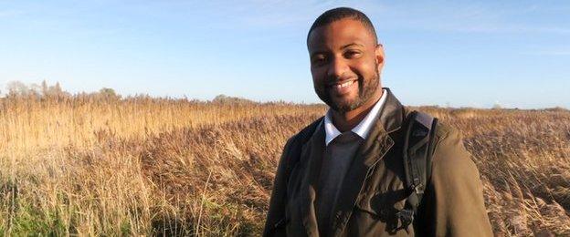 Former JLS member JB Gill during his walk along the River Stour in Kent