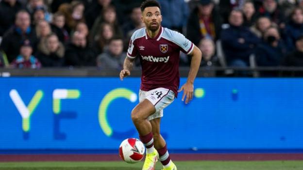 Ryan Fredericks on the pitch for West Ham