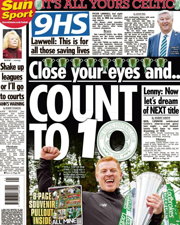 Back page of the Scottish Sun