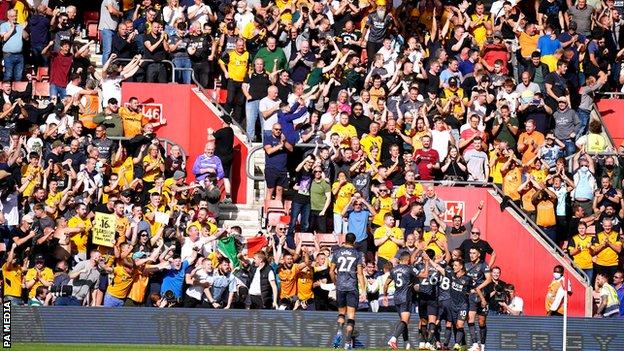 Wolves fans celebrate