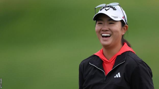 Rose Zhang celebrates after winning the Mizuho Americas Open