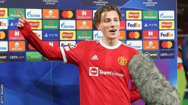 Charlie Savage is interviewed after Manchester United Champions League group draw with Young Boys