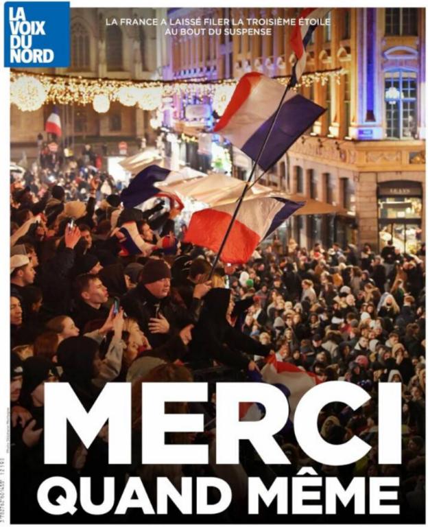 The front page of La Voix du Nord