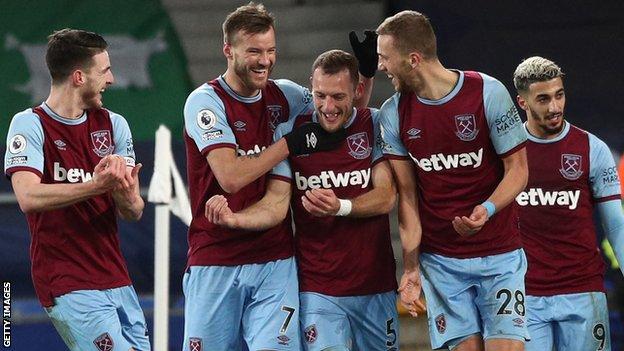 West Ham players celebrate