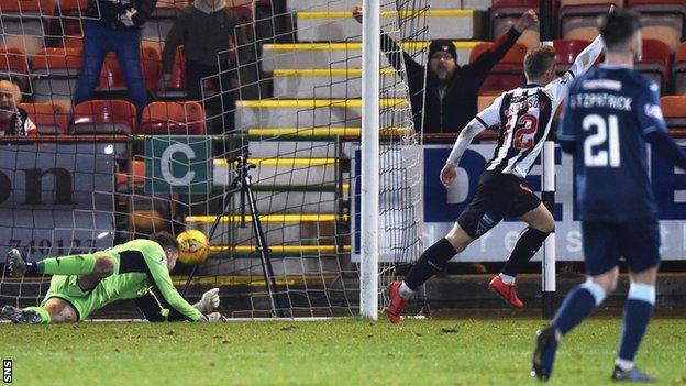 Dunfermline's Bruce Anderson scores