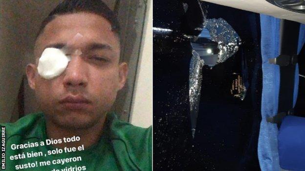 Emilio Izaguirre and Motagua team bus