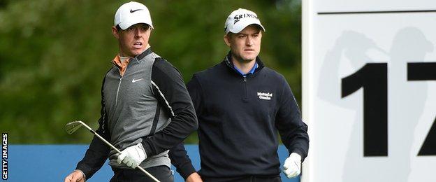 Rory McIlroy and Russell Knox at the Irish Open