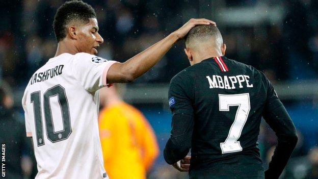 Marcus Rashford and Kylian Mbappe