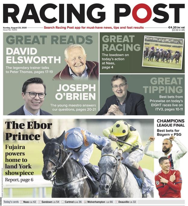 Sunday's Racing Post back page