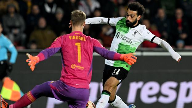 Mohamed Salah in action for Liverpool against Sparta Prague in the Europa League